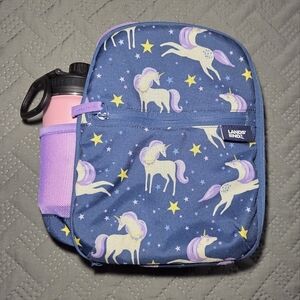Lands' End Kids Unicorn Lunch Bag - Blue and Purple